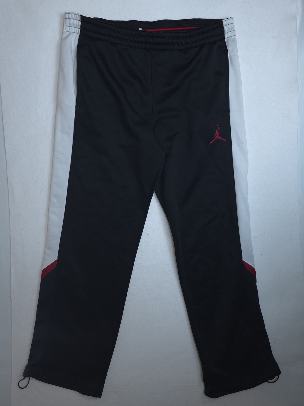Jordan Dri Fit Track Pants Mens Large Black Red White Basketball Warm Up
